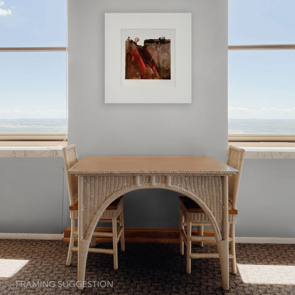 Probe – Hard Land/Heartland by Hein Botha displayed framed in a contemporary interior