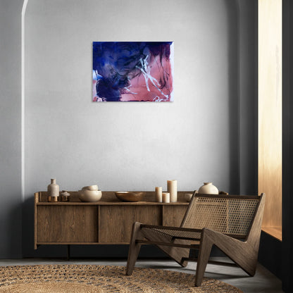 Residual Air by Via Li displayed in a contemporary interior above a wooden sideboard.