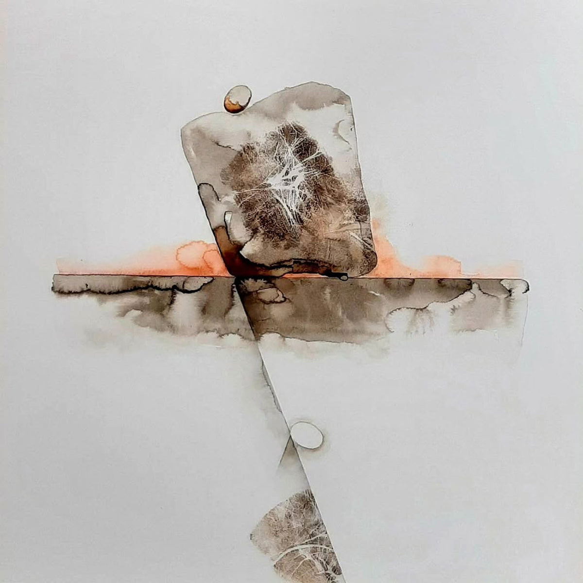 Point in Time by Hein Botha, original acrylic ink abstract artwork on paper