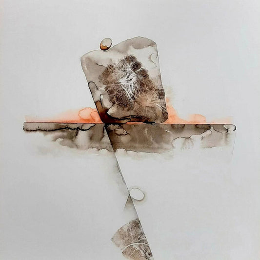 Point in Time by Hein Botha, original acrylic ink abstract artwork on paper